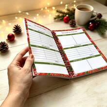 1Pc A5 Spiral Christmas Planner Notebook, Winter Holly & Pine Print, Holiday Organizer Journal For Home Planning - A5 - View 5
