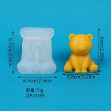 1pc Bear Silicone Mold Standing Bear Sitting Bear Waving Bear DIY Aromatherapy Candle Plaster Resin Ornament Handmade Mold - Multicolor - View 10