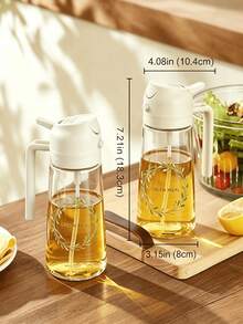 1 chai xịt dầu và rót dầu 2 trong 1 tùy chỉnh, bình đựng dầu PP nắp lật tự động, chống rò rỉ, dùng cho nấu ăn, nướng, nồi chiên không dầu, tạo phong cách độc đáo cho chai xịt dầu của bạn - Xem 3