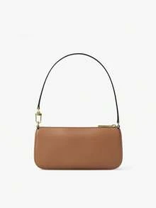 Michael Kors 女款 MK Zoe 小號粒紋皮革單肩包，經典復古手提包，時尚拉鍊波西米亞風格購物包，適合逛街與派對 - 棕色 - 查看 8