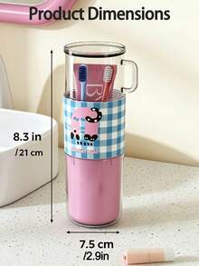 1pc Stylish Cylindrical Detachable Design, Multi‑Purpose 3‑In‑1 Toothbrush Cup, Portable Travel Mouthwash Cup, Toothpaste Storage Holder, Bathroom Decor And Accessories, Bathroom Storage, For Home Bathroom, Camping & Holiday Trips - Multicolor - View 5