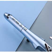1pc Realistic Fighter Jet Shaped Neutral Pen Creative Airplane Model Water Pen, 0.38mm Needle Tip, Boys Fun Stationery, Highly Restored Fighter Jet Appearance, Exquisite Body Details, Multiple Colors Available, Mini Airplane Model In Hand, Boys Instant Attraction, Fun Sense Fully Loaded, Pen Body And Airplane Model Integrated Design, Both Model Ornament And Writing Pen, Play And Write Dual Use, Breaking Ordinary Stationery - A - View 4