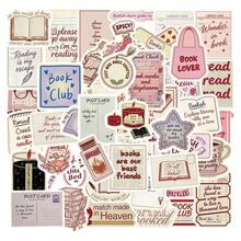 somoving 50pcs, Bookish Mobile Phone Stickers, Creative Aesthetic Design Sticker, Applicable For Mobile Phone Case, Mobile Phone, Tablet, Laptop, Suitcase, For Ipad, Pencil Case, Helmet, Bicycle, Skateboard, Desktop, Headphone Case - Multicolor - View 1