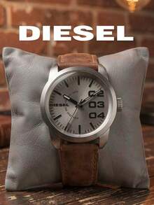 Diesel DZ1467 Men Daily Casual Watch46MM Silver‑Tone Case,Grey Dial,Strap,5BAR Water‑Resistant For Daily & Street Outfit - Brown - View 1