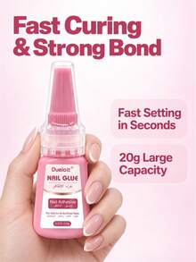 2pcs/1pc,20g Super Strong Nail Glue For Press-On Nails ,Acrylic Nail Tips,Air-Dry, Waterproof & Long-Lasting Easy Application - 20g - View 8