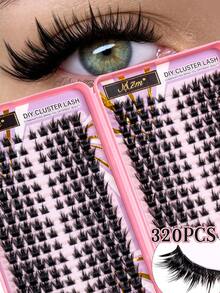 MEM 352 Pieces Of Black Cluster Single-Layer False Eyelashes, Soft DIY Eyelash Extensions, Curled Type (9-16mm), Can Create A Dense Or Full Look, Suitable For Home Use, Daily Wear, Weddings, Dates, Parties, Holidays, Travel, Perfect For Halloween - D - View 14