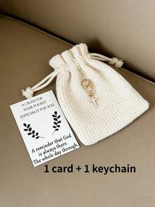 Mini kors nyckelring, unisex flerfärgad kors nyckelring presentkortset, vänngåva, lyckoamulett, 2026 daglig inspirerande väskcharm, med böneinspirerande kort, lämplig som minnesgåva och bönegåva, kristen inspirerande kors nyckelring - Flerfärgad - Visa 13