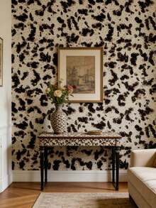 1pc Leopard Print Self-Adhesive Wallpaper, Removable Home Decor Wall Sticker, Waterproof, Moisture-Proof, Easy To Clean Wall Decoration Sticker, Exquisite Plant Mural, Suitable For Home Decor And Wall Art, Ready-To-Use Wall Panel, Wall Covering, Spring Home Decor, Instantly Refresh Your Living Space, Rama Decor - Multicolor - View 11