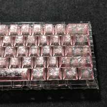 Pink Carbon Fiber Keycaps, Side-Printed Translucent, 132 Keys, Cherry Height - View 7