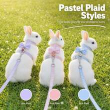 Cat Leash Anti-Escape Adjustable H-Shaped No-Choke Cute Angola Rabbit Style Outdoor Cat Rope - Baby Pink - View 5