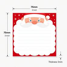 Paket 2 Buah Kertas Tempel Bertema Santa Claus, Bantalan Memo Perekat Lucu untuk Liburan, Kertas Tempel Persegi 75x75mm, Total 100 Lembar, Bagian Belakang Dapat Dilepas, Cocok untuk Kantor, Rumah, dan Penggunaan Sehari-hari - 7,8*7,5 - View 4