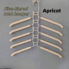 5 Packs Metal Thickened Space-Saving Hangers, 5-In-1 Multi-Layer Design, With Non-Slip Foam Pads, Suitable For Coats, Sweaters, Suits, And T-Shirts - Multicolor - View 10