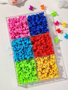 100pcs Girls Colorful Random Color Mini BB Hair Clips, Fashion Fresh Simple Cute Hair Claw Hair Clips, Bangs Hair Accessories For Daily Use - Multicolor - View 2