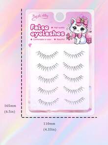 5 Pairs Little Devil Pointed Tail Japanese Idol Manga Eye False Eyelashes, Natural Fresh Fairy Fur, Sweet Makeup For Dates And Holidays - Black - View 8