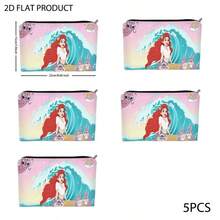 Disney The Ariel Cartoon Print Travel Cosmetic Bag, Durable Polyester Toiletry Organizer With Whimsical Dreamy Beach Design, Multiple Specifications Available, Perfect For Travel & Daily Beauty Storage - Multicolor - View 9