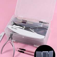1pc Double Layer Nail Art Tool Storage Box, Large Capacity, Can Store Nail Polish, Glue And Nail Files - White - View 1
