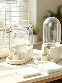 Bird Water Dispenser: Automatic Bird Waterer (Suitable For Bird Cage), Anti-Spill Design, Parrot Cage Water Dispenser, PC/ABS Material, Bird Small Pet Hanging Feeder, Water Dispenser, Water Bottle, External Hanging Bird Cage Accessory, Thin Breathable Parrot Diaper, Outdoor Poop Pad - Multiple Items - View 2