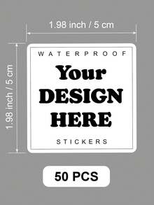 1/50/100/240pcs 1-8cm Custom Labels – Personalized Design White/Holographic/Clear Square Stickers For Business Logo, Waterproof Customizable Unique Designs Square Sticker Labels For Candle Jar, Birthday Cup, Cosmetics Bottle, Packaging - Square - View 29