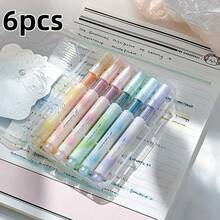 6/12pcs Floral Scent Glitter Highlighter Pens, Color Highlighters, Beautiful Stationery, Perfect For Student Use, Reward Gifts And Scrapbook Supplies - Multicolor - View 9