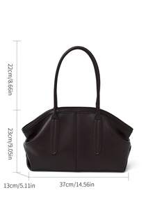 Tas Tote Wanita Bergaya Retro, Tas Bahu Komuter Kapasitas Besar, Tas Tangan Kasual Desainer untuk Kerja dan Belanja - Kopi - View 9