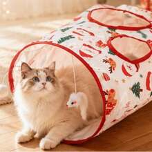 1pc Christmas Pet Cat Tunnel Toy With Mouse Toy For Cats And Dogs - View 4