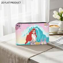 Disney The Ariel Cartoon Print Travel Cosmetic Bag, Durable Polyester Toiletry Organizer With Whimsical Dreamy Beach Design, Multiple Specifications Available, Perfect For Travel & Daily Beauty Storage - Multicolor - View 3