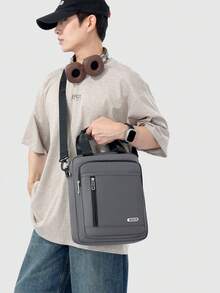 1pc New Style Crossbody Shoulder Bag Business Casual Commuter Multi-Layer Vertical Minimalist Versatile Men's Handbag - Multicolor - View 3