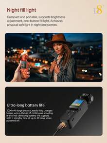 D8 Pocket Camera, 2K HD Video Recorder, Autofocus, Compact Mini Body, Rotating Machine Head, Tripod Support For Stable Shooting, Photo Album Playback, Built-In Stereo, Portable Vlogging Camera For Travel Outdoor Daily Recording - View 8