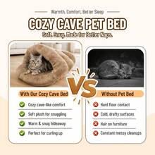 1pc Autumn/Winter Warm Slipper-Style Cat Bed, Semi-Enclosed Windproof Cave, One-Piece Thickened Insulated Cat Bed, All-Season Sleeping Pad For Cats And Dogs - Multicolor - View 4