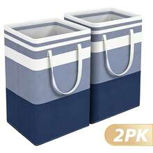 2 Piezas Cesta de Ropa Sucia Plegable Impermeable de 75L, Caja de Almacenamiento para Juguetes y Artículos Varios, Canasta Organizadora de Lavandería con Asas, para Baño, Dormitorio, Hogar y Decoración de Fiesta de Halloween - Ver 10
