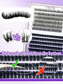 ELYCO 186 Clusters Large Capacity Mixed Pack, 10-16mm Different Styles Optional, 0.07mm D Curl Fluffy False Eyelashes, DIY Handmade Self-Application Eyelashes, Ultra Soft Reusable, Suitable For Beginners, Parties, Travel, Music Festivals - D - View 5