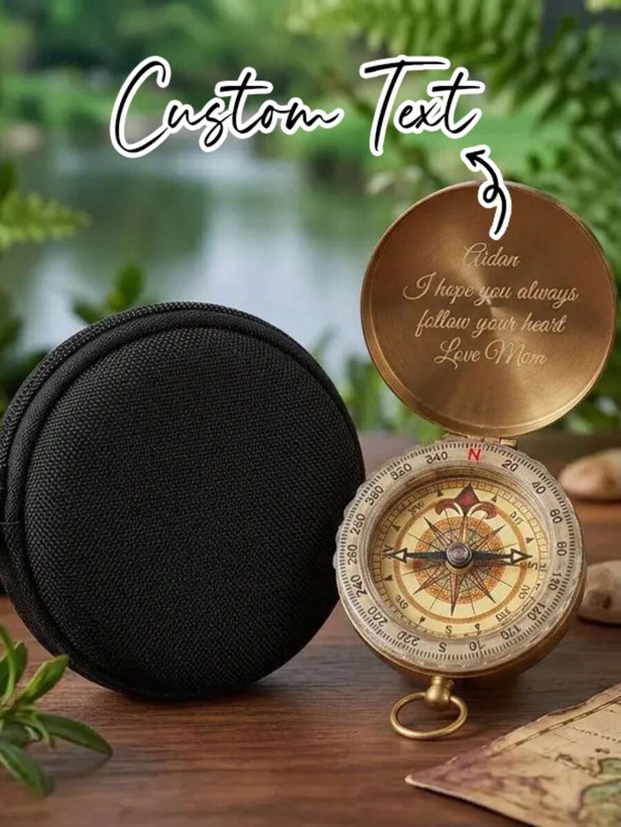 Personalized COMPASS Camping Hiking Fishing Birthday Gift For Him Dad Men Children Kids Boy Girl Confirmation Baptism Custom Engraved