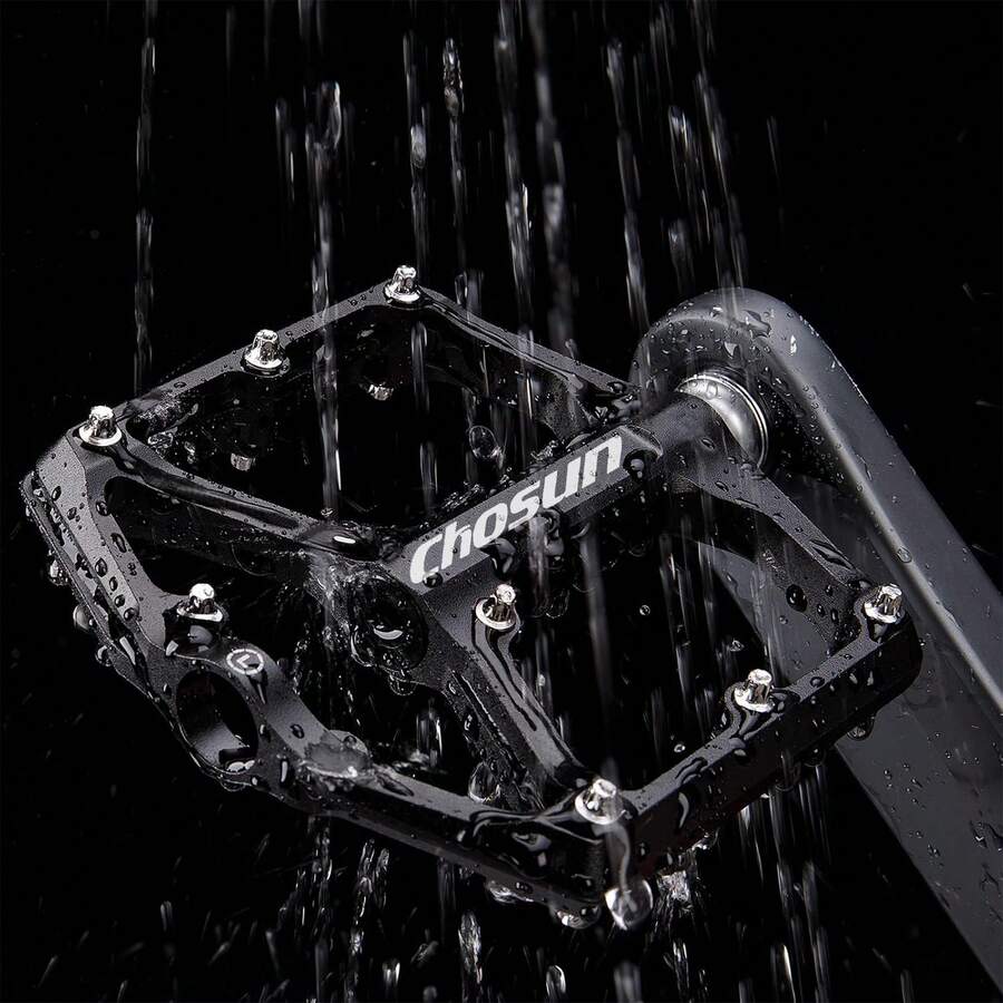 Pedal Sepeda Gunung Paduan Aluminium, As Roda 9/16", Platform Lebar, Pedal Datar Anti-Selip, Cocok untuk Bersepeda Gunung