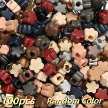 100pcs Acrylic Flower Beads, Morandi Mixed Color Flower Spacer Beads With Large Hole For DIY Jewelry Making, Bracelets, Necklaces & Hair Braids Crafts - Random Color - View 8