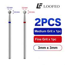 2Pcs Ball-Shaped Diamond Nail Drill Bits For Cuticle Cleaning, Dead Skin Removal And Manicure Prep ,Standard 3/32"Shank - Multicolor - View 12