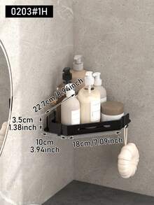 1/2/3pcs Corner Shower Caddy, Bathroom Storage Rack, Indoor Shower Shelf, Kitchen Bathroom Organizer, Space-Saving Triangle Rack - Wall-Mounted Bathroom Shampoo, Body Wash And Cosmetic Storage Rack - Easy To Install, Bathroom Accessories - Multicolor - View 14