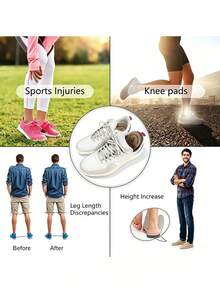 1 Pair Autumn/Winter EVA Invisible Height-Increasing Half Insoles, 3-Layer Adjustable Height Sports Casual Heel Pads - Camel - View 6
