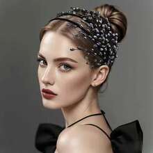 1pc Casual Party Elegant Iron Hairband Bridal Wedding Hair Accessory For All Seasons - Black - View 7