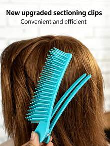 1pc Professional Hair Clip, Black Pink Blue Hair Clip, Multi-Functional Hair Comb, Hair Salon Styling Comb, Hair Dyeing And Curling Tool, Suitable For All Hair Types, Professional Salon And Home Hair Styling Accessories, Hair Styling Tool - Multicolor - View 5