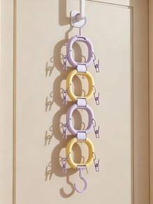 1pc Hat & Handbag & Hair Accessory Hanging Hook,Multi‑Clip Hanger For Baseball Caps,Space‑Saving Behind‑Door & Wardrobe Display Holder,Household Hanging Rack To Store Hats, Bags, Hair Decor For Bedroom Use,Wall Decor For Bedroom,Bathroom Accessories - Multicolor - View 11