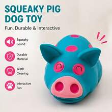 1pc Interactive Sound Pig Dog Toy, Suitable For Small And Medium Dogs, Spotted Chew Toy, Relieves Stress And Provides Mental Stimulation, Suitable For Indoor And Outdoor Retrieval And Training, Blue, Pink - Multicolor - View 5
