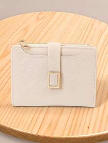 Women's Short Patchwork Wallet, Fashion PU Multifunctional ID Card Holder, Exquisite Fashion Clasp Large Capacity Zipper Card Holder Coin Purse For Young Students, Lightweight And Convenient To Carry, Suitable As Holiday Gift - Multicolor - View 13