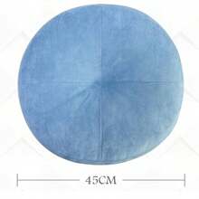 Round Velvet Cushion In A Minimalist Premium Style, 45 Cm - Blue - View 3