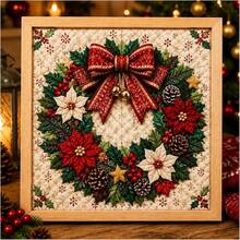 Kit Dekorasi Seni Tusuk Kain Natal DIY untuk Dewasa, Kerajinan Seni Dinding Mosaik Tanpa Jahit dengan Bingkai dan Alat, Dekorasi Rumah Liburan Buatan Tangan yang Menenangkan, Hadiah Natal, Set Kerajinan Kreatif - MultiWarna - View 6