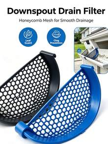 Sink Guard Filter, Honeycomb Gutter Downspout Strainer, Reusable Roof Rainwater Drainage System Leaf Interceptor, Honeycomb Gutter Filter, Reusable Rain Gutter Leaf Filter, Outdoor House Eaves Anti-Clogging Drainage Guard - Multicolor - View 2