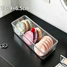 1pc Round Makeup Storage Box With Colorful Handle, Divided Compartment Design, High Transparency Material, Waterproof And Dust-Proof, Organizer For Makeup Brushes, Powder Puffs, Cushion Compacts And Powder Cakes, Vanity Organizer For Girls' Dorm And Rental Apartment - Multicolor - View 12