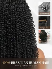 ARABELLA 1pc & 3pcs Jerry Curly Natural Color Human Hair Bundles 100% Human Hair Extensions Brazilian Hair Bundles Unprocessed Virgin Hair Weave Bundles Human Hair Extensions - SNatural - View 9