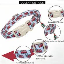 1pc Cartoon Christmas Tree Printed Collar, Soft Adjustable Dog Collar With Quick Release Safety Buckle, Adjustable Strap, Zinc Alloy DRing, Holiday Christmas Pet Collar For Small, Medium & Large Dogs And Cats, Festival Gift For Boy & Girl Pets - Green - View 6