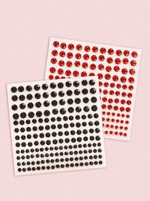 STARTTOOS 2PCS Halloween Multi-Grain Red + Black Rhinestone 3D Face Decor Stickers, Halloween Gift Party Makeup Ball, Suitable For Face And Body Decoration Rhinestone Stickers - Multicolor - View 8