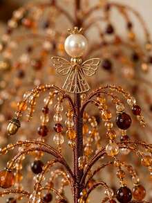 1 Set DIY Beaded Christmas Tree Kit, Handmade Beaded Craft Decoration, Includes Colorful Beads, Hanging Ornaments, Tree Topper And Base, Suitable For Desktop Holiday Display, Winter Home Decor, Christmas Party Decoration, Christmas DIY Craft - Multicolor - View 9